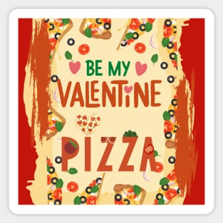 BY MY VALENTINE PIZZA - HEARTS Sticker